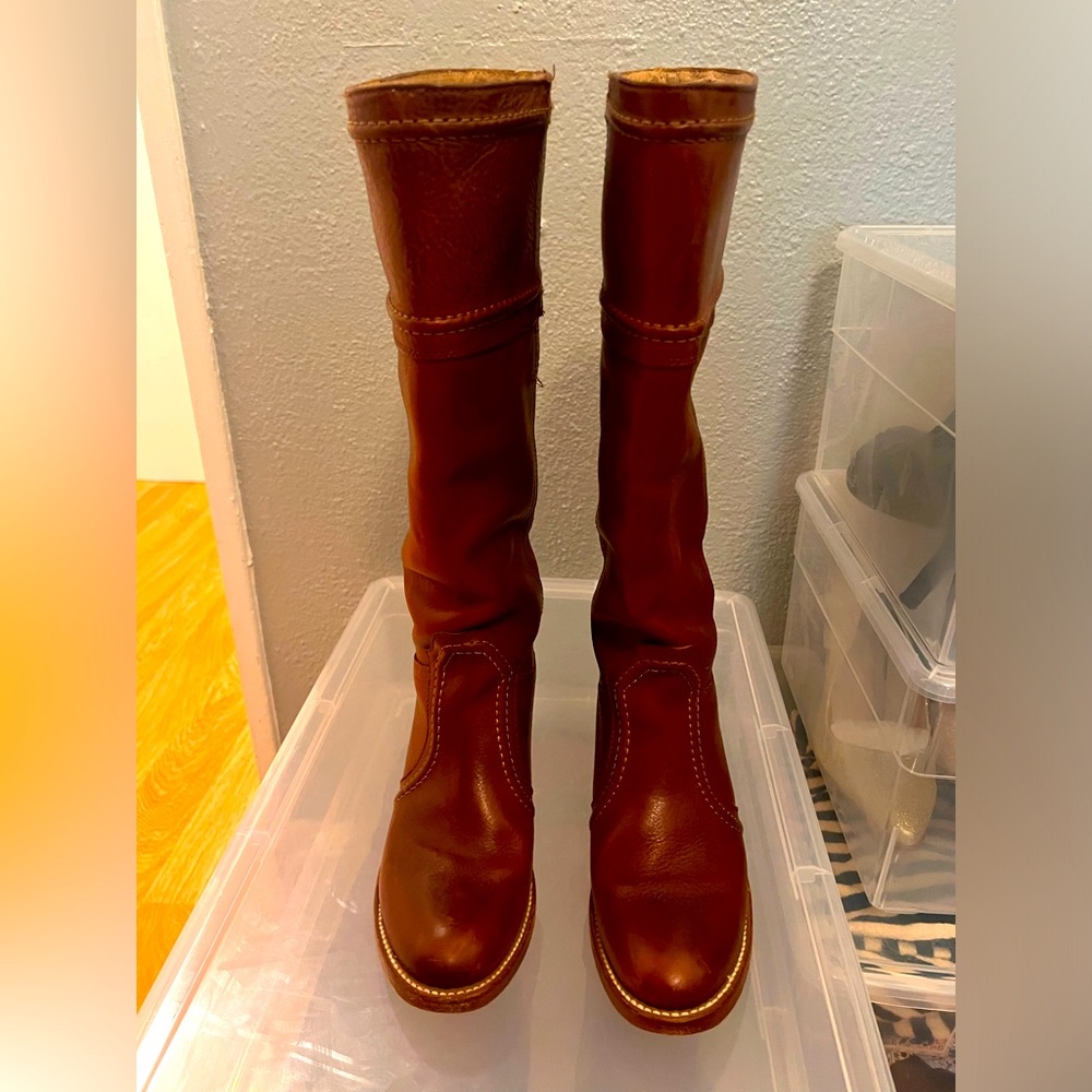 Frye tall boots, leather, size 9.